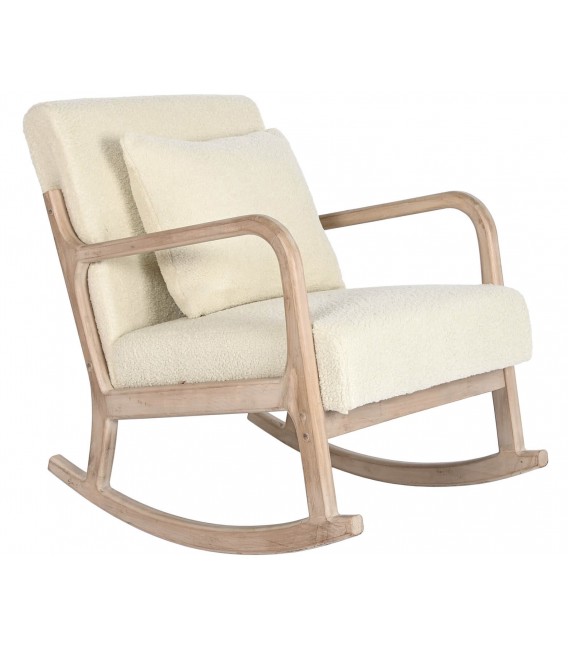 MECEDORA 66 X 88 X 78 HEVEA MADERA NATURAL TELA BOUCLE BLANCO