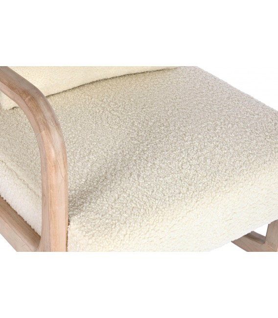 MECEDORA 66 X 88 X 78 HEVEA MADERA NATURAL TELA BOUCLE BLANCO