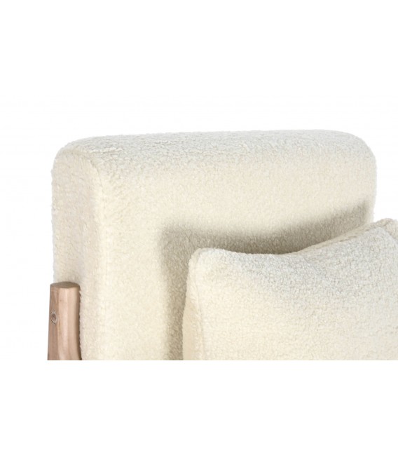 MECEDORA 66 X 88 X 78 HEVEA MADERA NATURAL TELA BOUCLE BLANCO