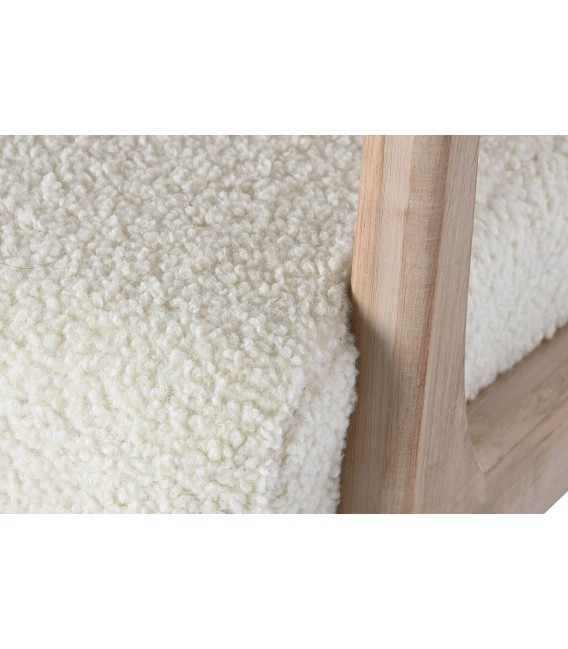 MECEDORA 66 X 88 X 78 HEVEA MADERA NATURAL TELA BOUCLE BLANCO