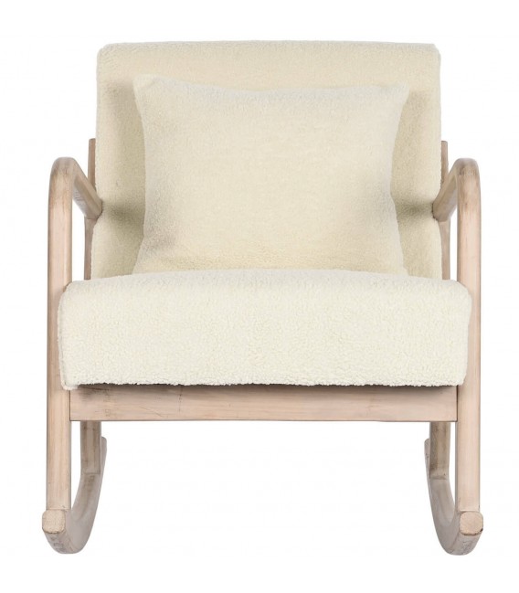 MECEDORA 66 X 88 X 78 HEVEA MADERA NATURAL TELA BOUCLE BLANCO