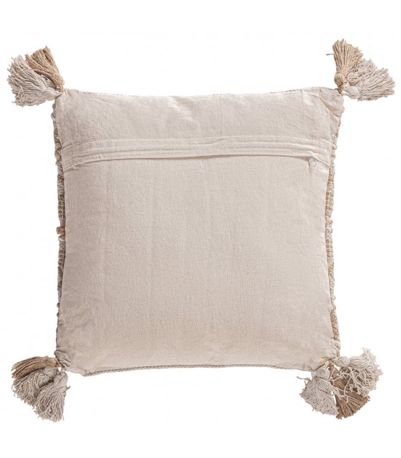 COJIN 45 X 45 AMIRA ARTESANAL YUTE Y ALGODON  NATURAL