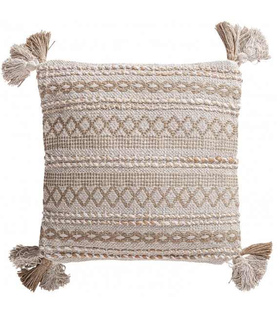 COJIN 45 X 45 AMIRA ARTESANAL YUTE Y ALGODON  NATURAL