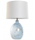 LAMPARA DE SOBREMESA 40 Ø X 66 CRISTAL AZUL LINO CRUDO