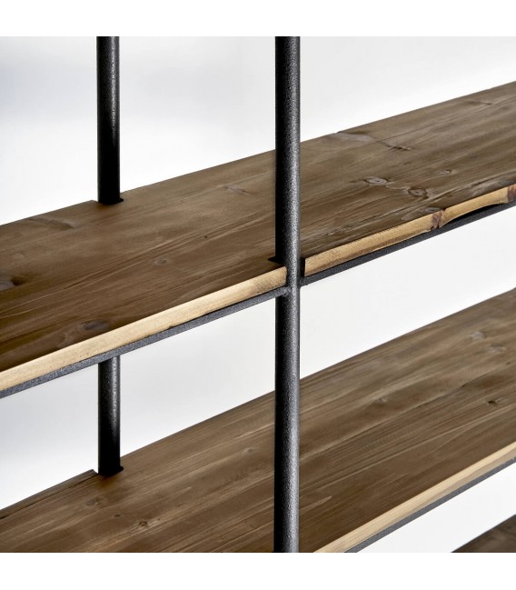 LIBRERIA 180 X 48 X 231 GLAVIAN MADERA NATURAL METAL TEXTURADO OXIDO