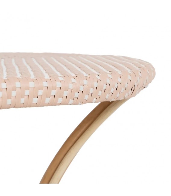 MESA DE COMEDOR 71 Ø X 77 FRUNTE RATAN NATURAL Y SINTETICO