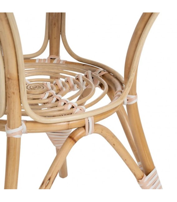 MESA DE COMEDOR 71 Ø X 77 FRUNTE RATAN NATURAL Y SINTETICO