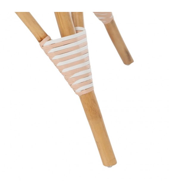 MESA DE COMEDOR 71 Ø X 77 FRUNTE RATAN NATURAL Y SINTETICO