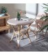 MESA DE COMEDOR 71 Ø X 77 FRUNTE RATAN NATURAL Y SINTETICO