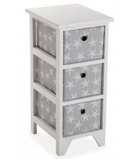 CAJONERA BAÑO 23 X 29 X 58 STRAFISH MADERA BLANCA PP GRIS