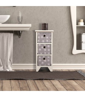 CAJONERA BAÑO 23 X 29 X 58 STRAFISH MADERA BLANCA PP GRIS