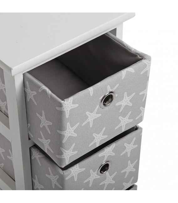 CAJONERA BAÑO 23 X 29 X 58 STRAFISH MADERA BLANCA PP GRIS