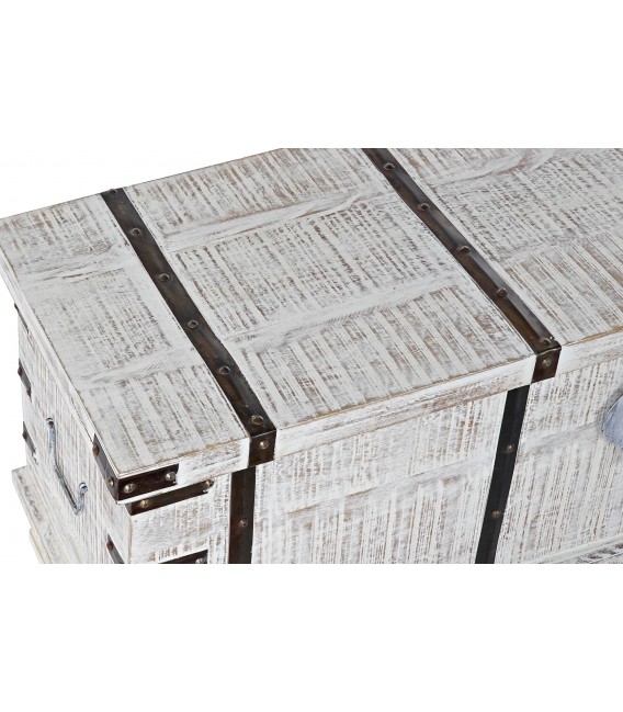 BAUL 116 X 40 X 45 PLATER MADERA BLANCO METAL BRONCE