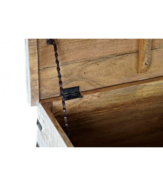 BAUL 116 X 40 X 45 PLATER MADERA BLANCO METAL BRONCE