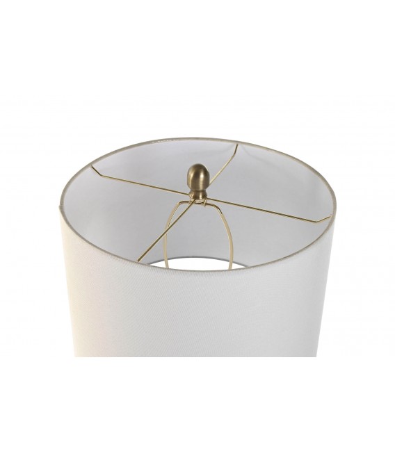 LAMPARA DE SOBREMESA 40 Ø X 78 PRETA CRISTAL AZUL LINO CRUDO