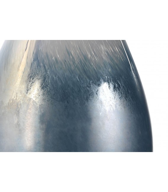 LAMPARA DE SOBREMESA 40 Ø X 78 PRETA CRISTAL AZUL LINO CRUDO