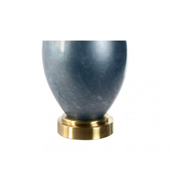 LAMPARA DE SOBREMESA 40 Ø X 78 PRETA CRISTAL AZUL LINO CRUDO