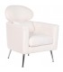 SILLON 71 X 75 X 95 ETILE BOUCLE BLANCO METAL CROMADO PLATA