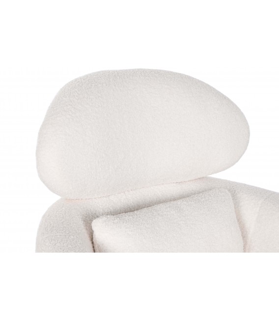 SILLON 71 X 75 X 95 ETILE BOUCLE BLANCO METAL CROMADO PLATA