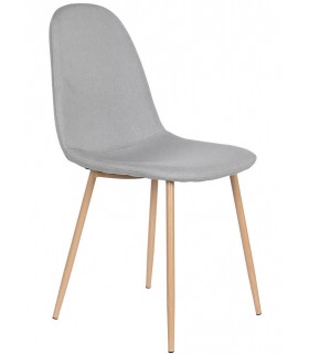 SILLA 44 X 52 X 91 METAL IMITACION ROBLE TELA GRIS