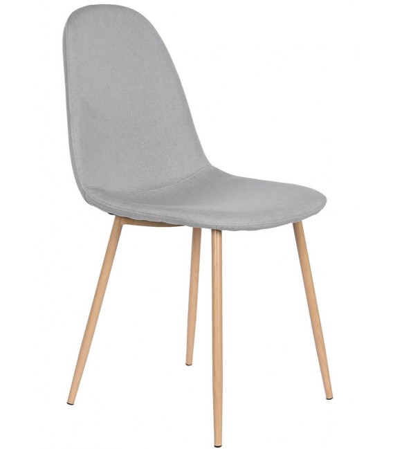 SILLA 44 X 52 X 91 METAL IMITACION ROBLE TELA GRIS