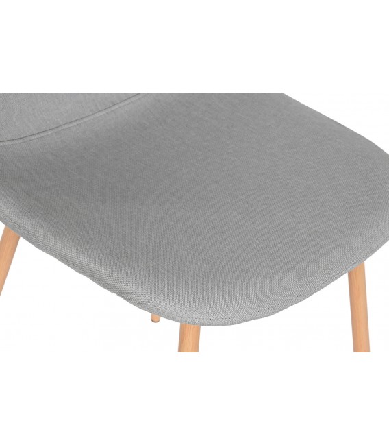 SILLA 44 X 52 X 91 METAL IMITACION ROBLE TELA GRIS