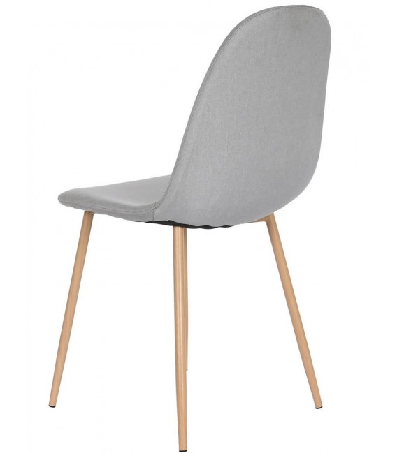SILLA 44 X 52 X 91 METAL IMITACION ROBLE TELA GRIS