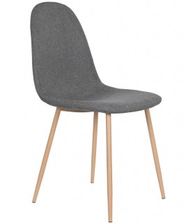 SILLA 44 X 52 X 91 METAL IMITACION ROBLE TELA GRIS OSCURO