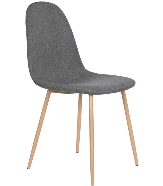 SILLA 44 X 52 X 91 METAL IMITACION ROBLE TELA GRIS OSCURO