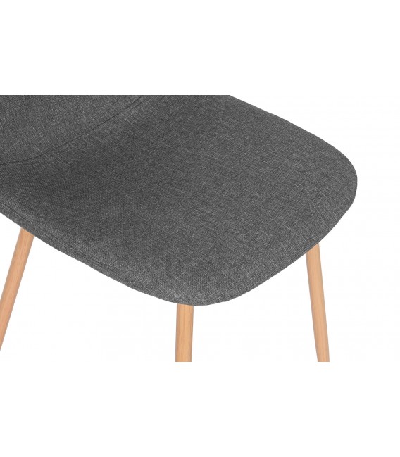 SILLA 44 X 52 X 91 METAL IMITACION ROBLE TELA GRIS OSCURO