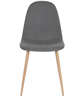 SILLA 44 X 52 X 91 METAL IMITACION ROBLE TELA GRIS OSCURO