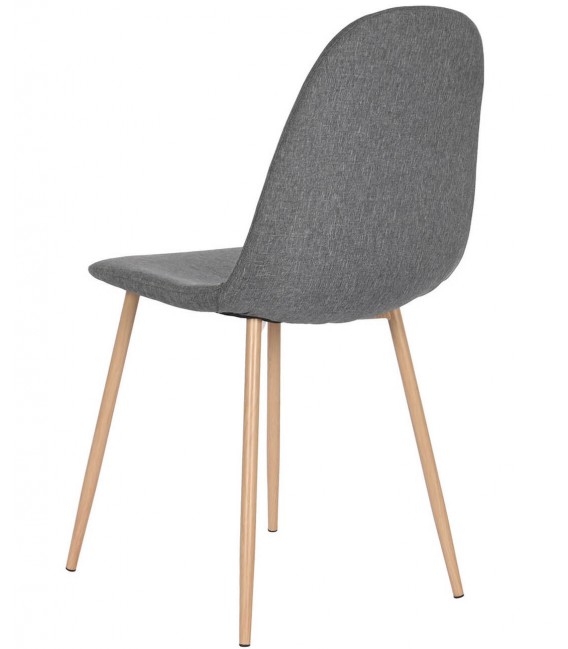 SILLA 44 X 52 X 91 METAL IMITACION ROBLE TELA GRIS OSCURO
