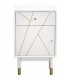MESITA DE NOCHE 45 X 35 X 70 CLARKY LACADO EN BLANCO DETALLES DORADOS