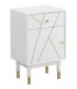 MESITA DE NOCHE 45 X 35 X 70 CLARKY LACADO EN BLANCO DETALLES DORADOS