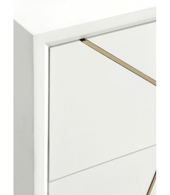 MESITA DE NOCHE 45 X 35 X 70 CLARKY LACADO EN BLANCO DETALLES DORADOS