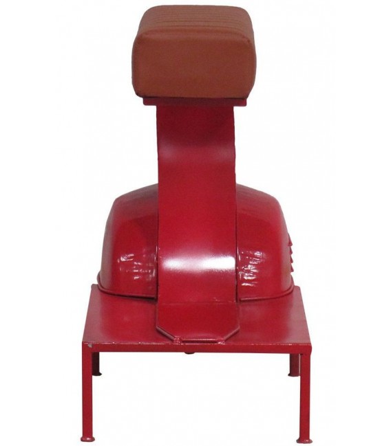 TABURETE 95 X 50 X 75 VESPA METAL ROJO PIEL CAMEL