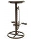 TABURETE 40 Ø x 73 BICICLETA METAL OXIDO MADERA COLOR NOGAL