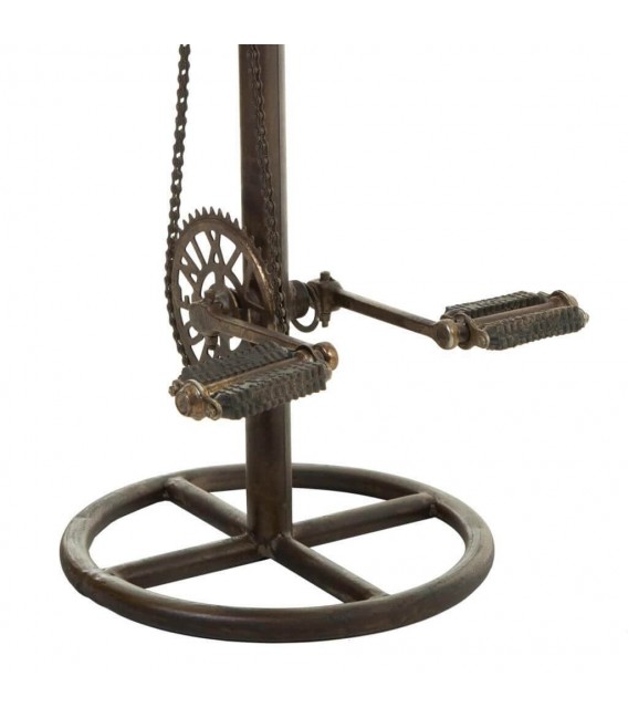 TABURETE 40 Ø x 73 BICICLETA METAL OXIDO MADERA COLOR NOGAL