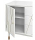 COMODA COMBINADA 80 X 40 X 80 CLARKY LACADO EN BLANCO DETALLES DORADOS