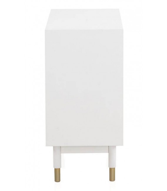 COMODA COMBINADA 80 X 40 X 80 CLARKY LACADO EN BLANCO DETALLES DORADOS