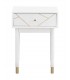 MESITA DE NOCHE 48 X 35 X 67 CLARKY LACADO EN BLANCO DETALLES DORADOS