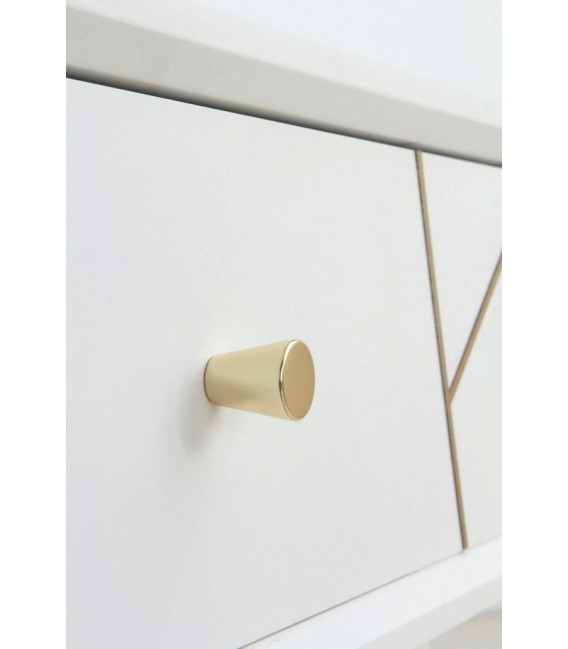 MESITA DE NOCHE 48 X 35 X 67 CLARKY LACADO EN BLANCO DETALLES DORADOS