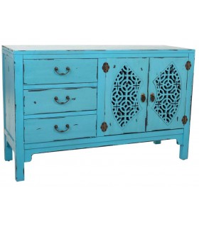 COMODA COMBINADA 106 X 36 X 68 MAKALU MADERA AZUL