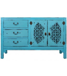 COMODA COMBINADA 106 X 36 X 68 MAKALU MADERA AZUL