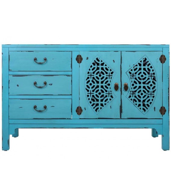 COMODA COMBINADA 106 X 36 X 68 MAKALU MADERA AZUL