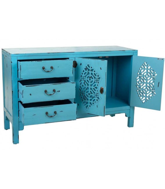 COMODA COMBINADA 106 X 36 X 68 MAKALU MADERA AZUL