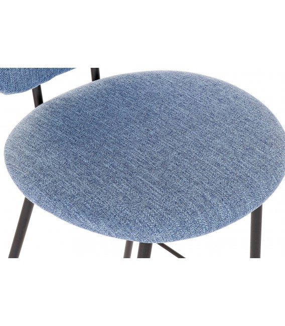 TABURETE 50 X 46 X 101 FLETA METAL NEGRO TEXTIL AZUL