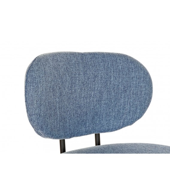 TABURETE 50 X 46 X 101 FLETA METAL NEGRO TEXTIL AZUL