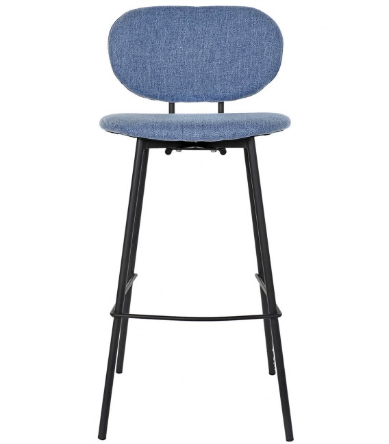 TABURETE 50 X 46 X 101 FLETA METAL NEGRO TEXTIL AZUL