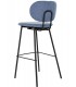 TABURETE 50 X 46 X 101 FLETA METAL NEGRO TEXTIL AZUL